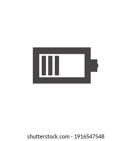 Battery Icon Isolated on Black and White Vector Graphic