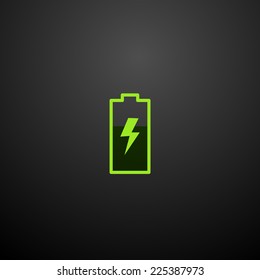 Battery icon isolated on a black background for your design, vector illustration