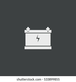 battery icon isolated on black background