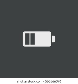 Battery icon isolated on black background