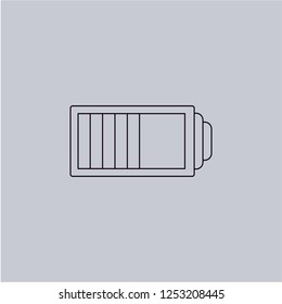 Battery icon isolated on grey background.Premium symbol for website design, mobile application, logo, ui.Vector illustration. Eps10