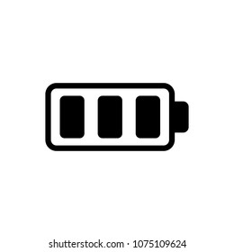Battery icon isolated on white background. Flat battery logo for business, marketing, internet concept. Trendy modern vector symbol for web site design or mobile app.