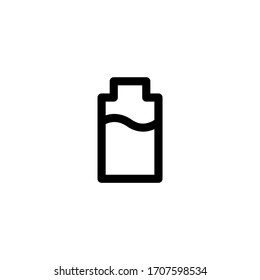 Battery Icon, isolated on white. User Interface Outline Icon.
