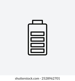 Icono de la batería aislado en el fondo blanco.