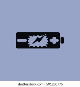 Battery icon isolated sign symbol and flat style for app, web and digital design. Vector illustration.