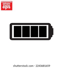 battery icon isolated in white background. full charging battery icon
