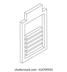 Battery icon, isometric 3d style 