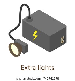 Battery icon. Isometric illustration of battery vector icon for web