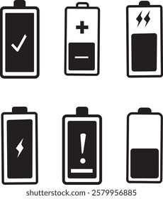 Battery icon. Battery level icon set. Medium Line Icons
