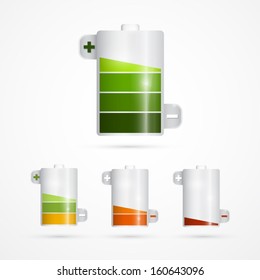 Battery Icon. Battery Life Set Isolated on White Background.