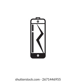 Battery Icon with Lightning Bolt Vector Illustration