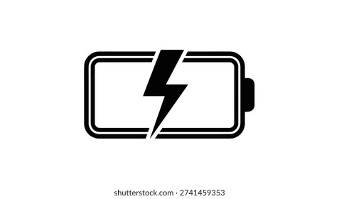 Battery icon with lightning symbol dead