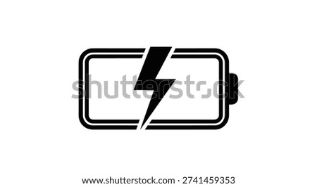 Battery icon with lightning symbol dead
