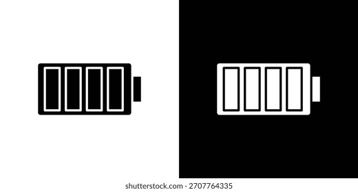 Traço editável da arte da linha do ícone da bateria e coleção sólida para design de aplicativo