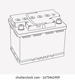 Battery icon line element. Vector illustration of battery icon line isolated on clean background for your web mobile app logo design.