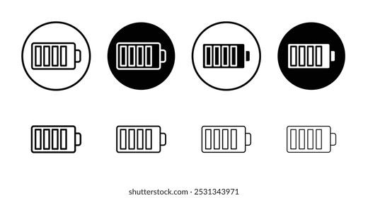 Logotipo linear do ícone da bateria isolado