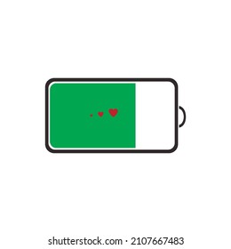 Battery icon. Loading love energy. Funny happy valentines day element. Greeting card.
Valentine's day concept.