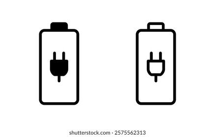 Battery icon logo design. battery Charging sign. battery charge level