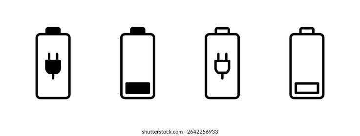 Battery icon logo design. battery Charging sign. battery charge level
