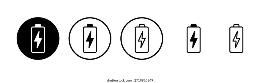 Diseño del logotipo del icono de la batería. señal de carga de la batería. nivel de Recargo de la batería