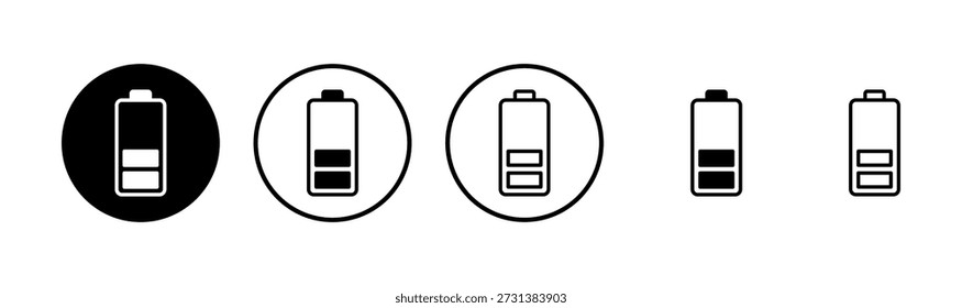 Battery icon logo design. battery Charging sign. battery charge level