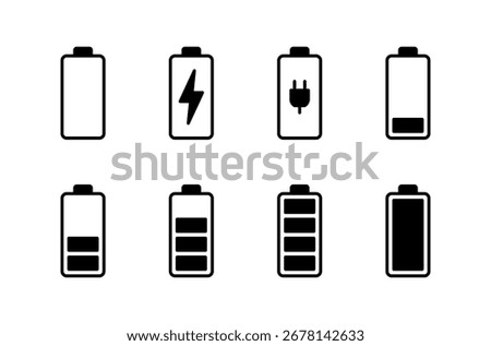 Battery icon logo design. battery Charging sign. battery charge level