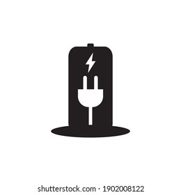 Design des Akkusymbollogos, Vektorvorlage
