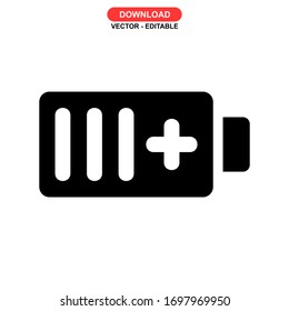 battery icon or logo isolated sign symbol vector illustration - high quality black style vector icons
