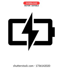 battery icon or logo isolated sign symbol vector illustration - high quality black style vector icons

