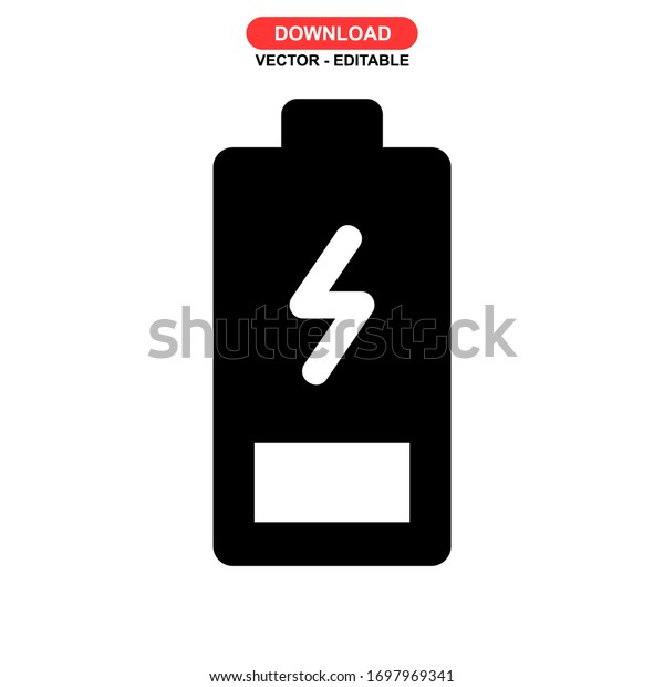 battery icon or logo\
isolated sign symbol vector illustration - high quality black style\
vector icons\
