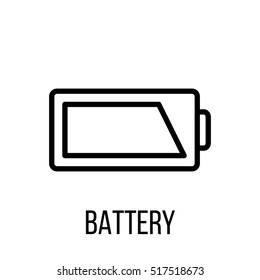 Battery icon or logo in modern line style. High quality black outline pictogram for web site design and mobile apps. Vector illustration on a white background.