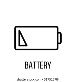 Battery icon or logo in modern line style. High quality black outline pictogram for web site design and mobile apps. Vector illustration on a white background.