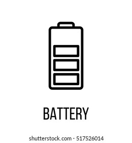 Battery icon or logo in modern line style. High quality black outline pictogram for web site design and mobile apps. Vector illustration on a white background.