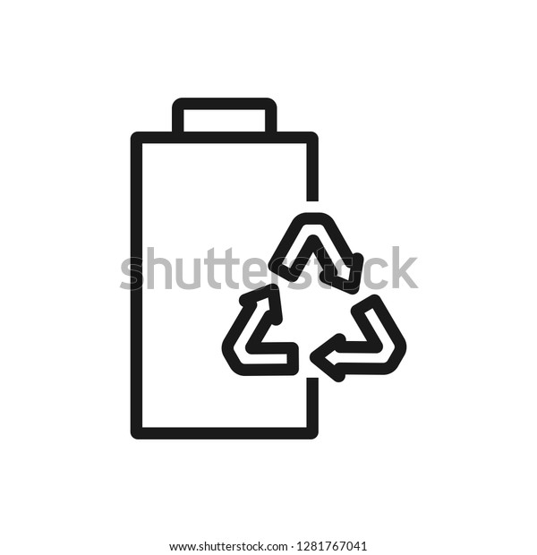 Battery icon or logo in modern\
line style. High quality gray outline pictogram for web site design\
and mobile apps. Vector illustration on a white\
background.