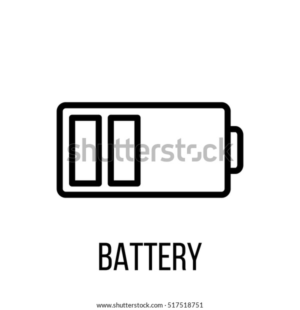 Battery icon or logo in modern\
line style. High quality black outline pictogram for web site\
design and mobile apps. Vector illustration on a white\
background.