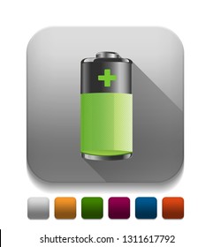 Battery Icon With long shadow over app button