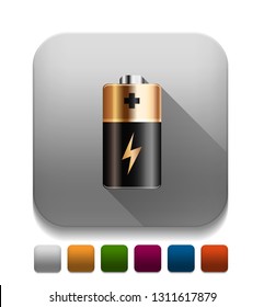 battery icon With long shadow over app button