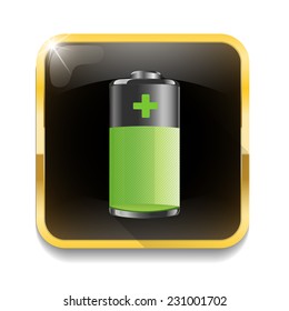 Battery Icon With long shadow over app button