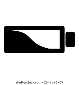 Battery icon with low energy level represents storage, renewable power and clean electricity concept.