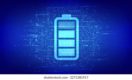 Battery icon made with electricity signs. Charging point station. Rechargeable accumulator. Battery power supply background. Energy Efficiency. Vector illustration. svg