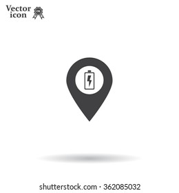battery icon map pin