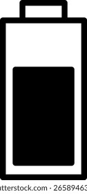 Battery Icon with Medium Charge Level Vector Illustration