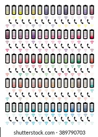 Battery icon  Minimalistic Flat design,colors printable planner stickers,for journaling,school,office,scrapbook etc.Isolated.Graphic resources.Vector set elements.