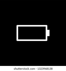 Battery Icon On Black Background. Black Flat Style Vector Illustration.