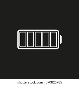 Battery  icon  on black background. Vector illustration.