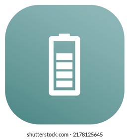 Battery icon on button vector design