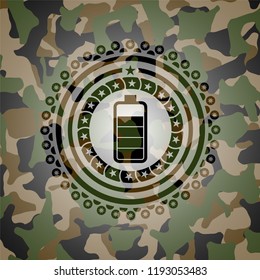 battery icon on camouflaged texture