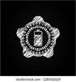 battery icon on chalkboard