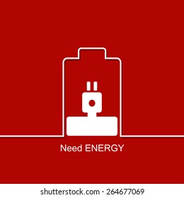 The battery icon on the charge. minimal. Outline. for mobile applications