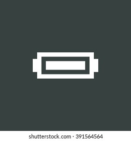Battery icon, on dark background, white outline, large size symbol